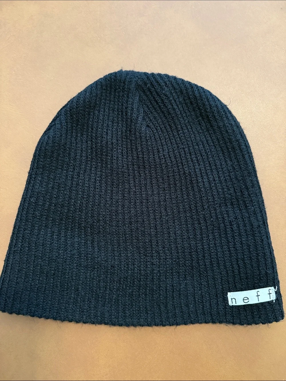 Neff Ribbed 100% Acrylic Knit Black Beanie, Unisex, One Size